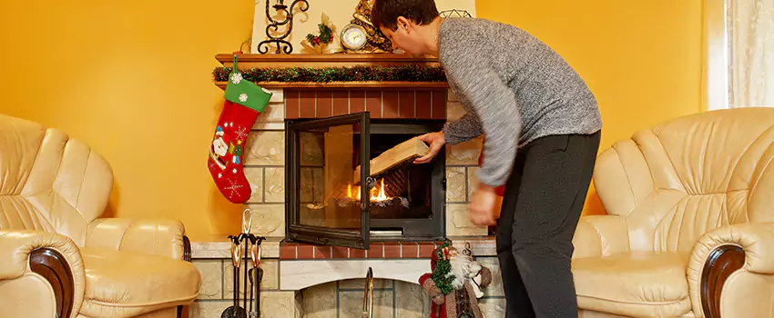 Rusted Metal Fireplace Restoration in East Palo Alto, California